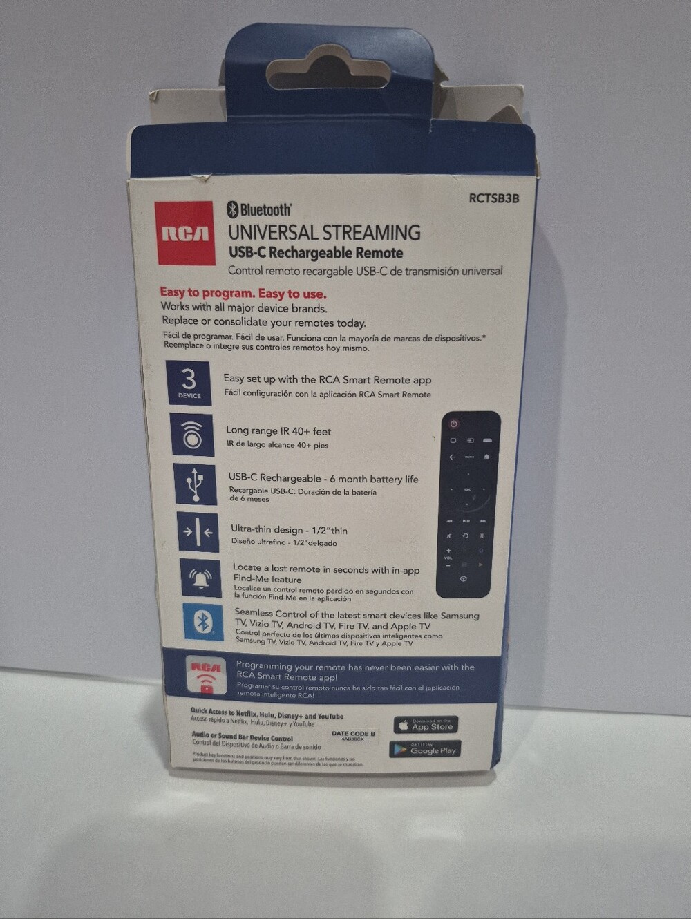 RCA Universal Streaming Rechargeable Remote RCTSB3B - Picture 2 of 2
